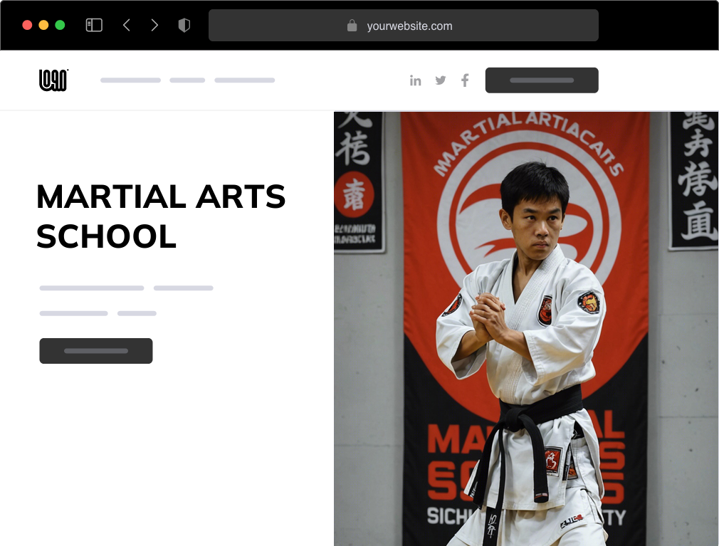 a martial arts school website example