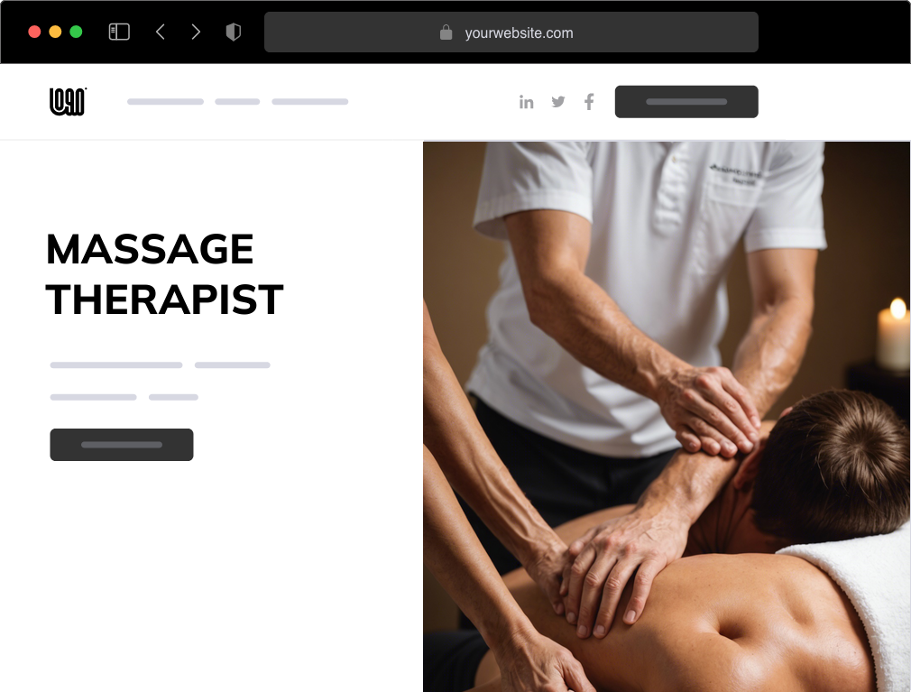a massage therapist website example