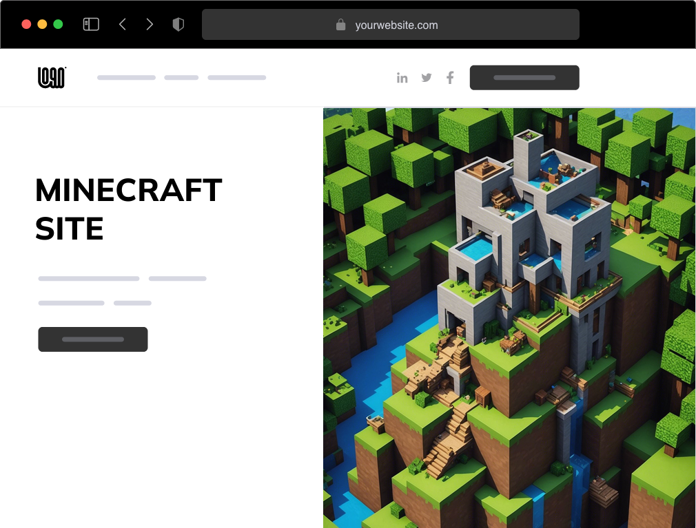 a minecraft site website example