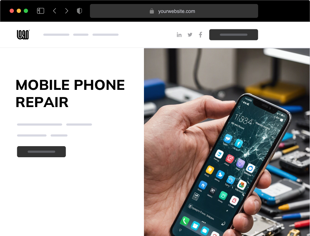 a mobile phone repair service website example
