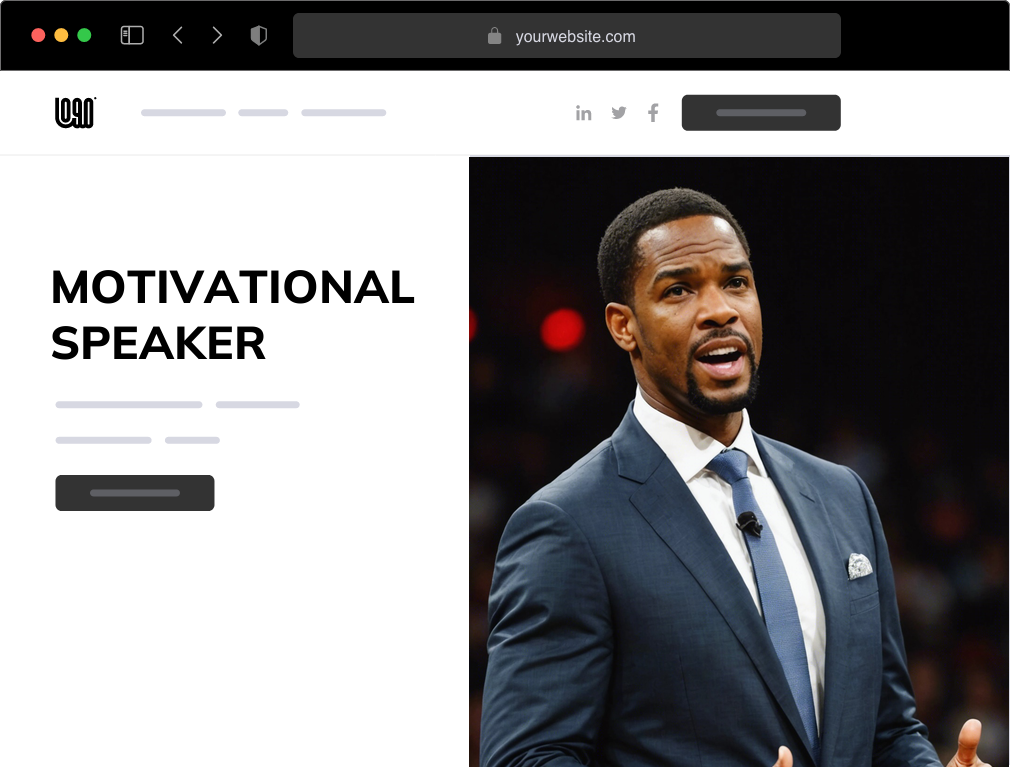a motivational speaker website example