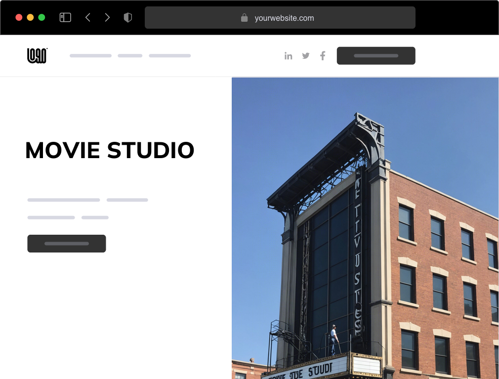 a movie studio website example