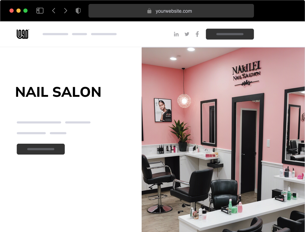 a nail salon website example
