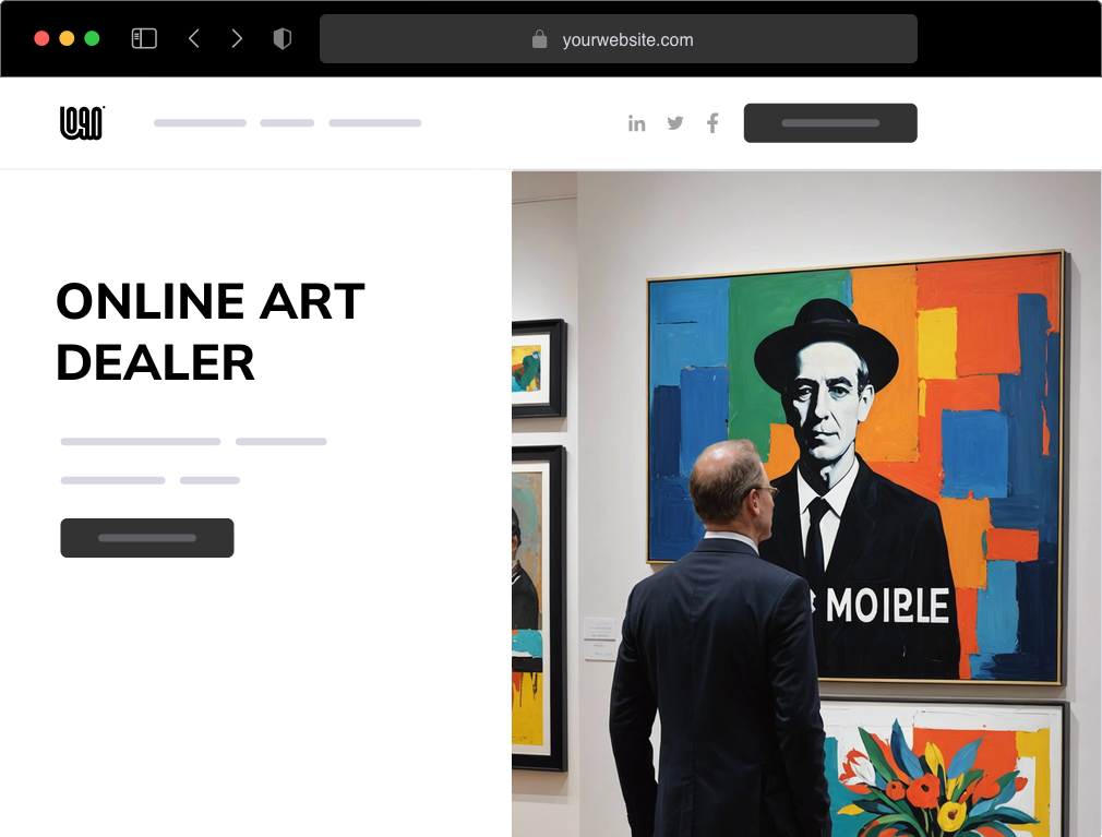 an online art dealer website example