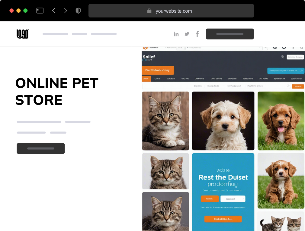 an online pet store website example