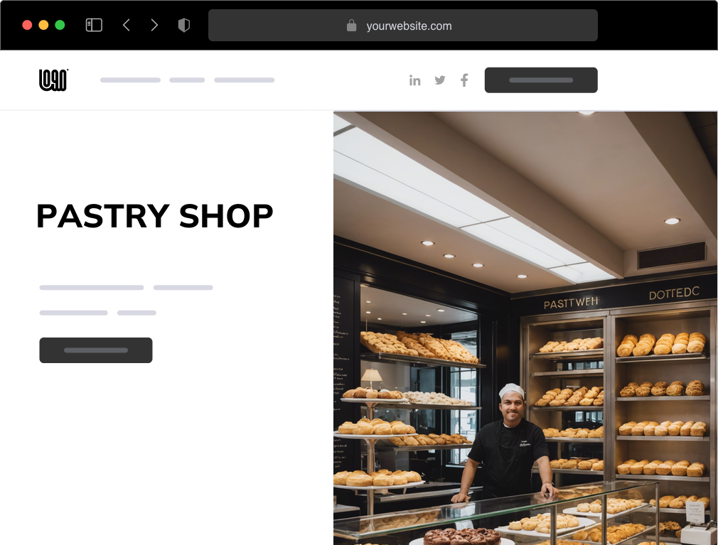 a pastry shop website example