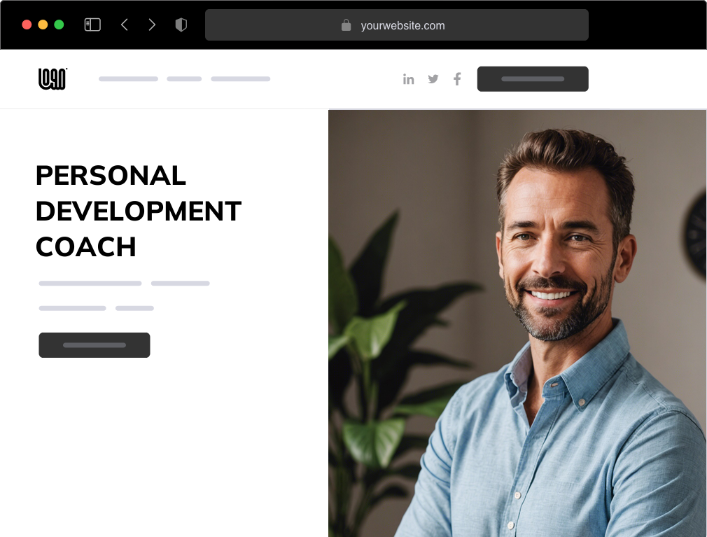 a personal development coach website example
