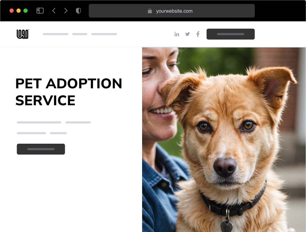 a pet adoption service website example