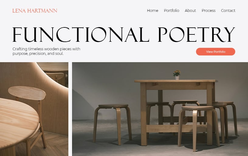 Industrial designer portfolio website template