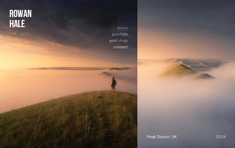 Photographer portfolio website template