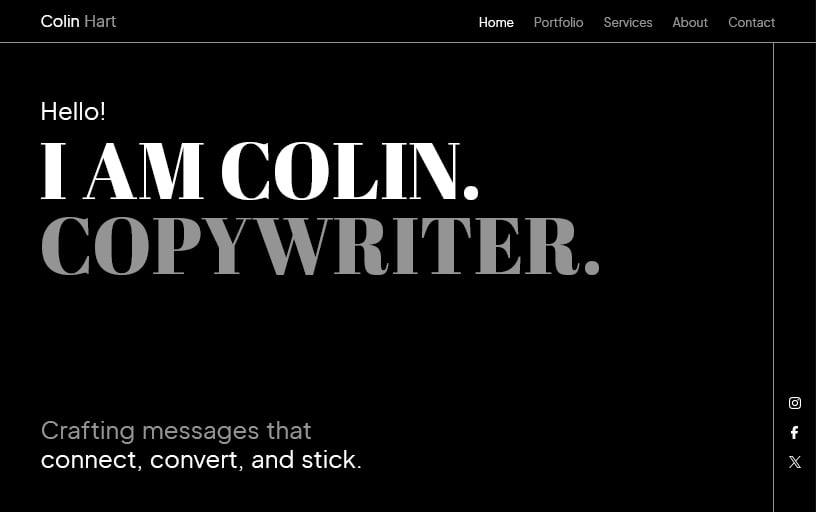 Copywriter portfolio website template