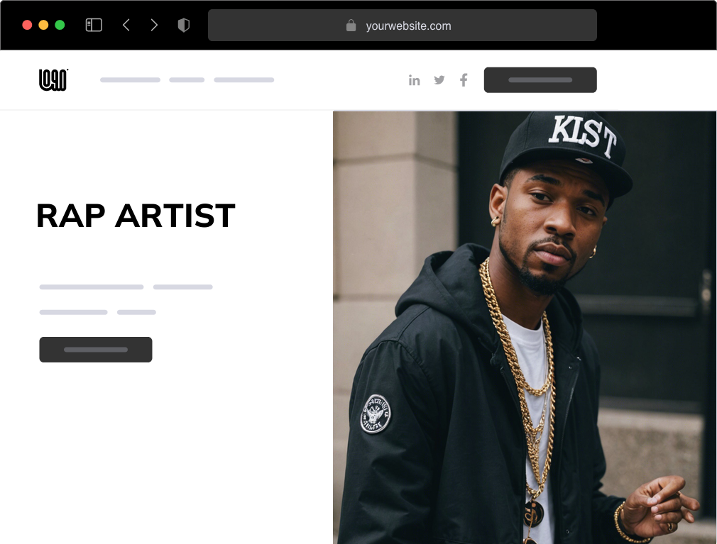 a rap artist website example