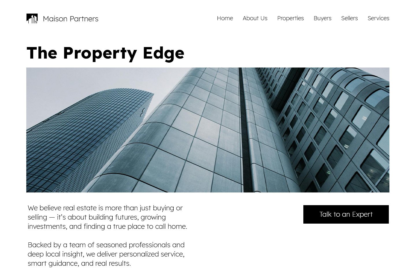 Real estate website example