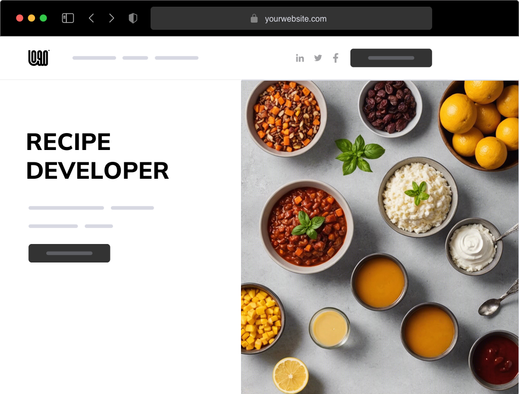 a recipe developer website example