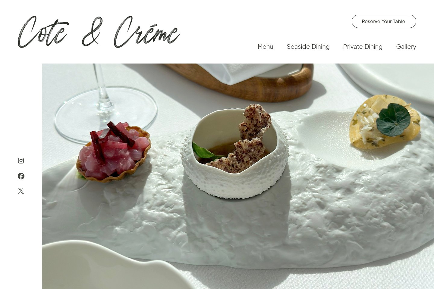 Restaurant website example