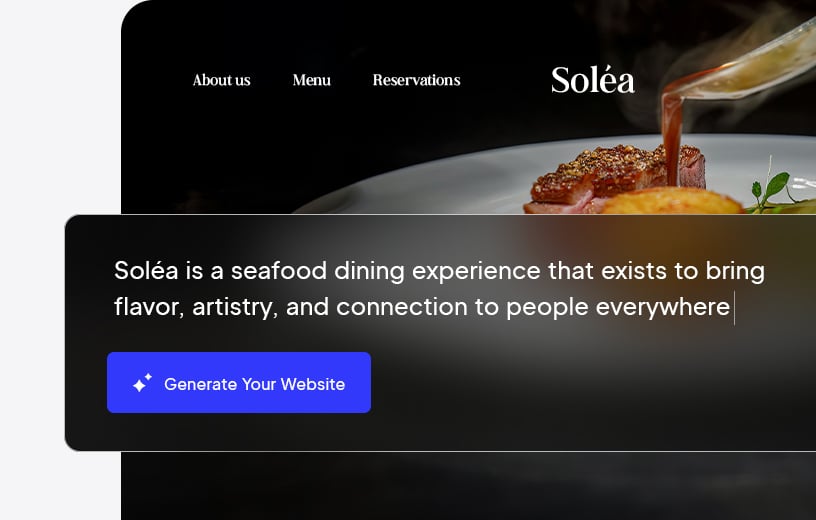 Image showcasing describing the restaurant to generate a website.
