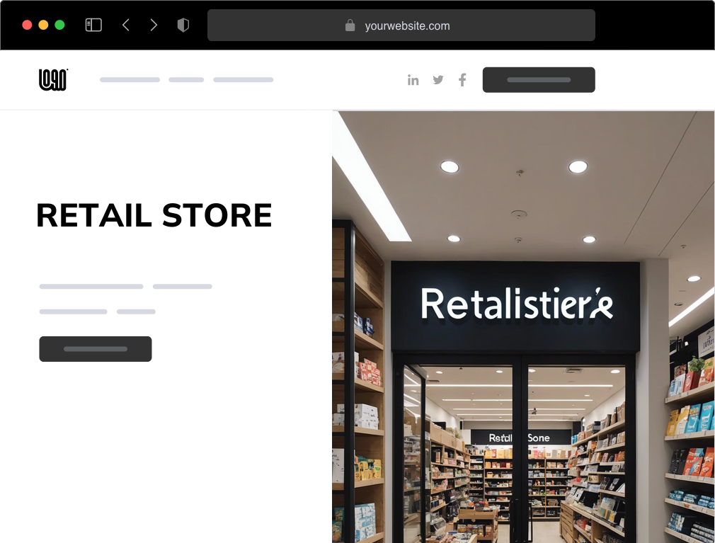 a retail store website example
