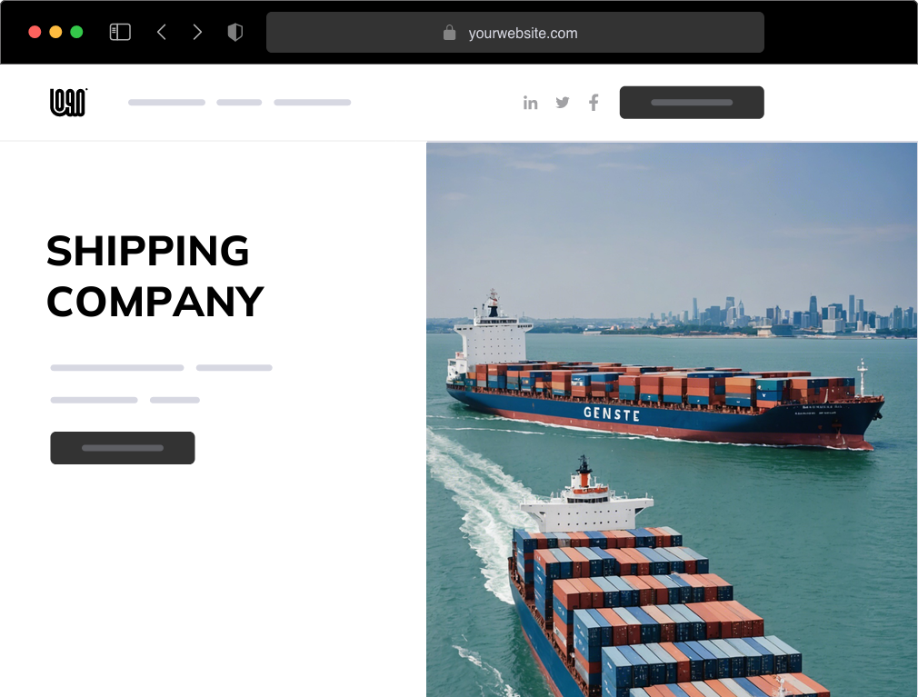 a shipping company website example