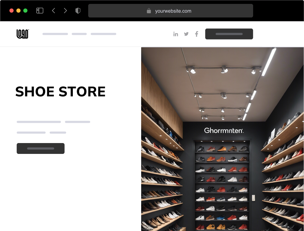 a shoe store website example