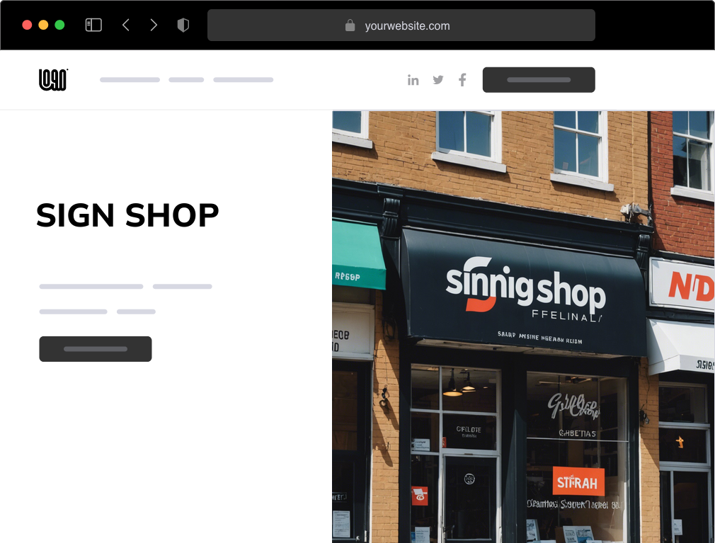 a sign shop website example