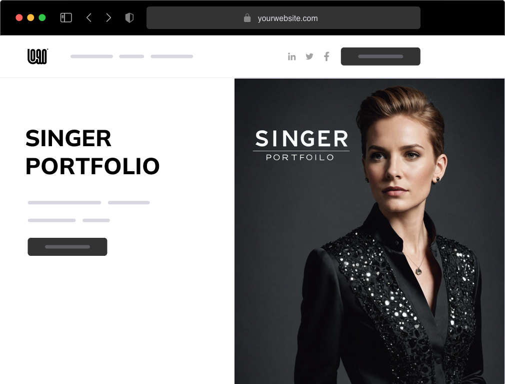 a singer portfolio website example