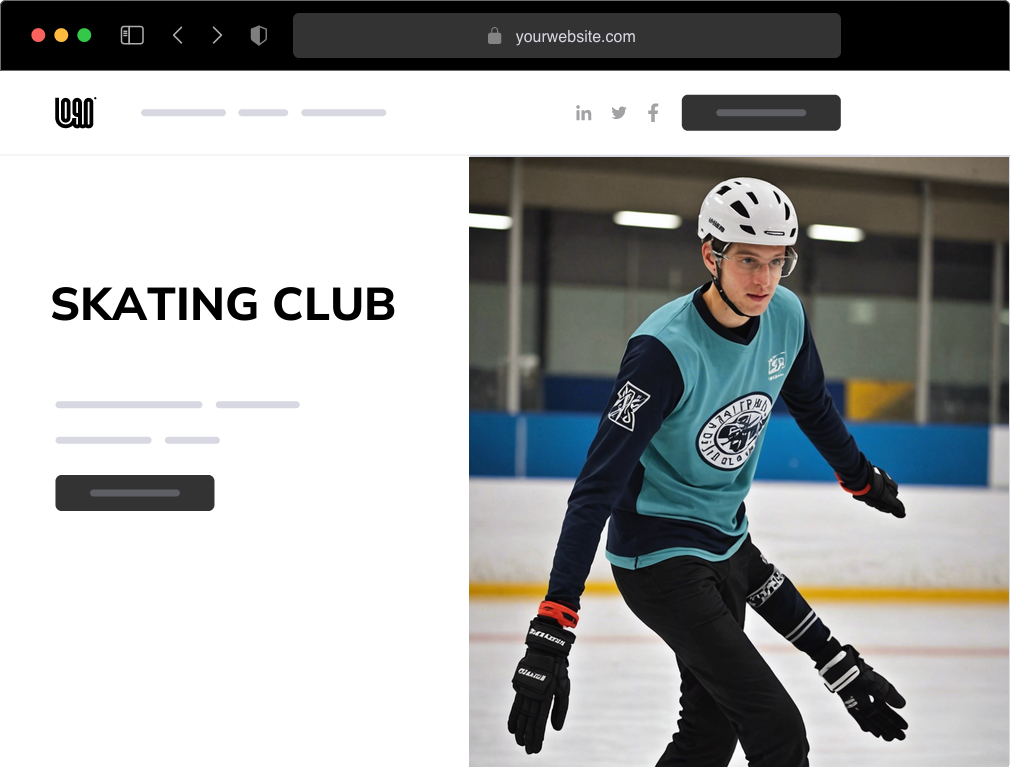 a skating club website example