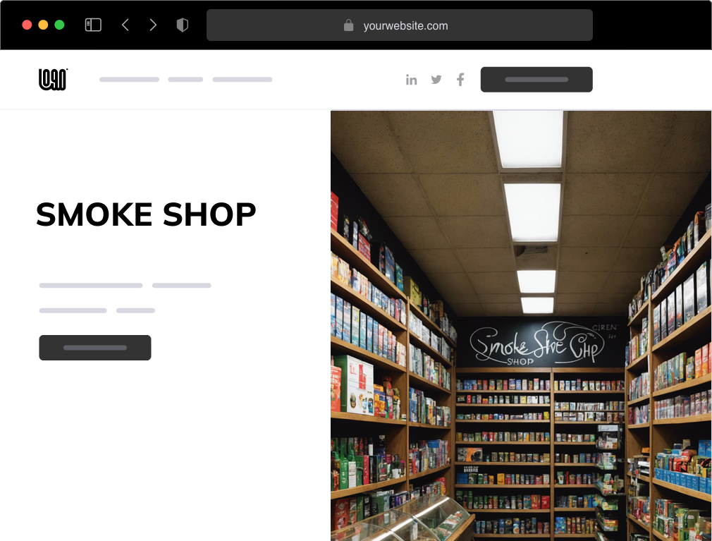 a smoke shop website example