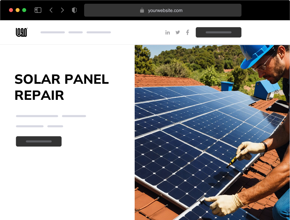 a solar panel repair service website example