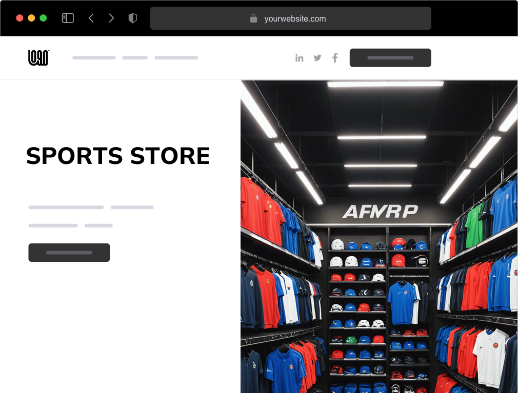 a sports store website example