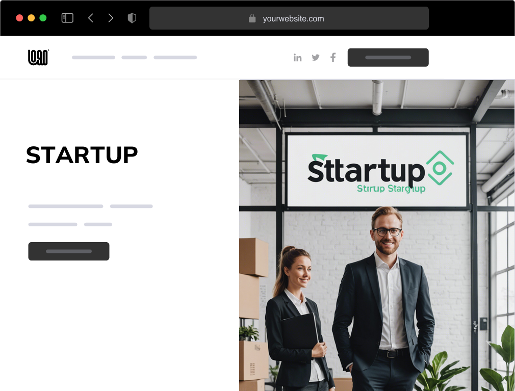 a startup website example