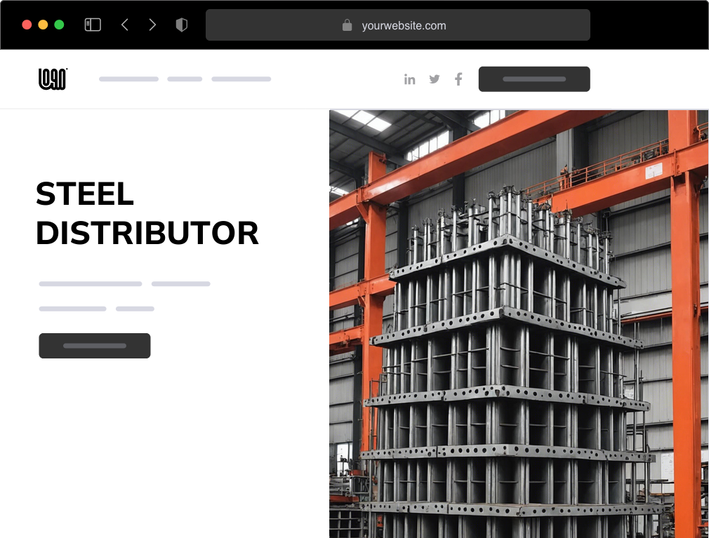 a steel distributor website example