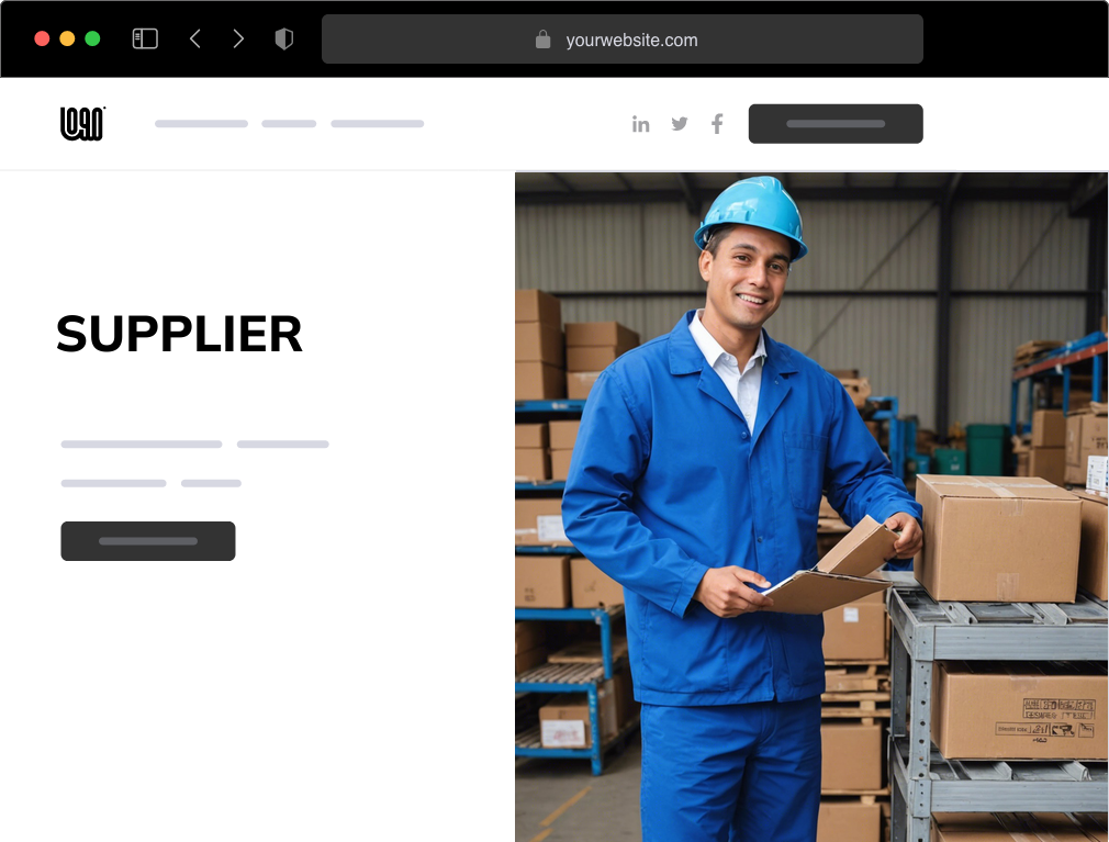 a supplier website example