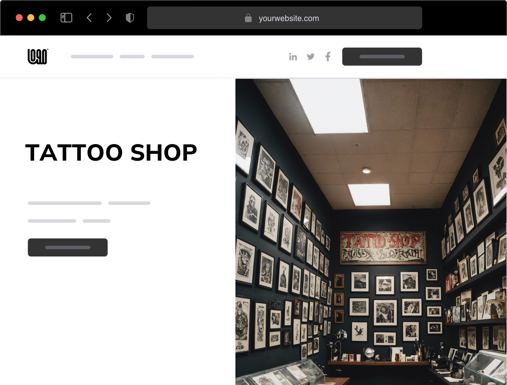 a tattoo shop website example