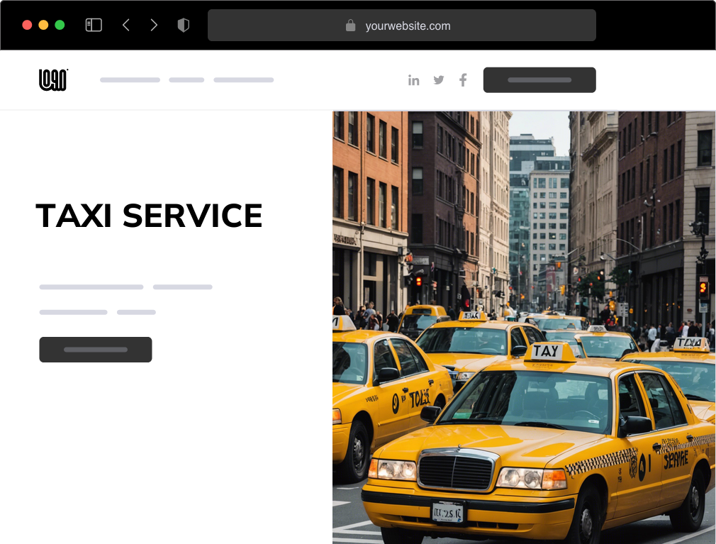 a taxi service website example