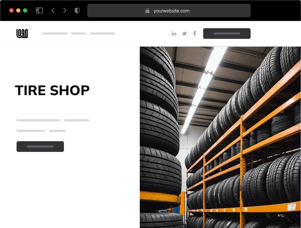 a tire shop website example