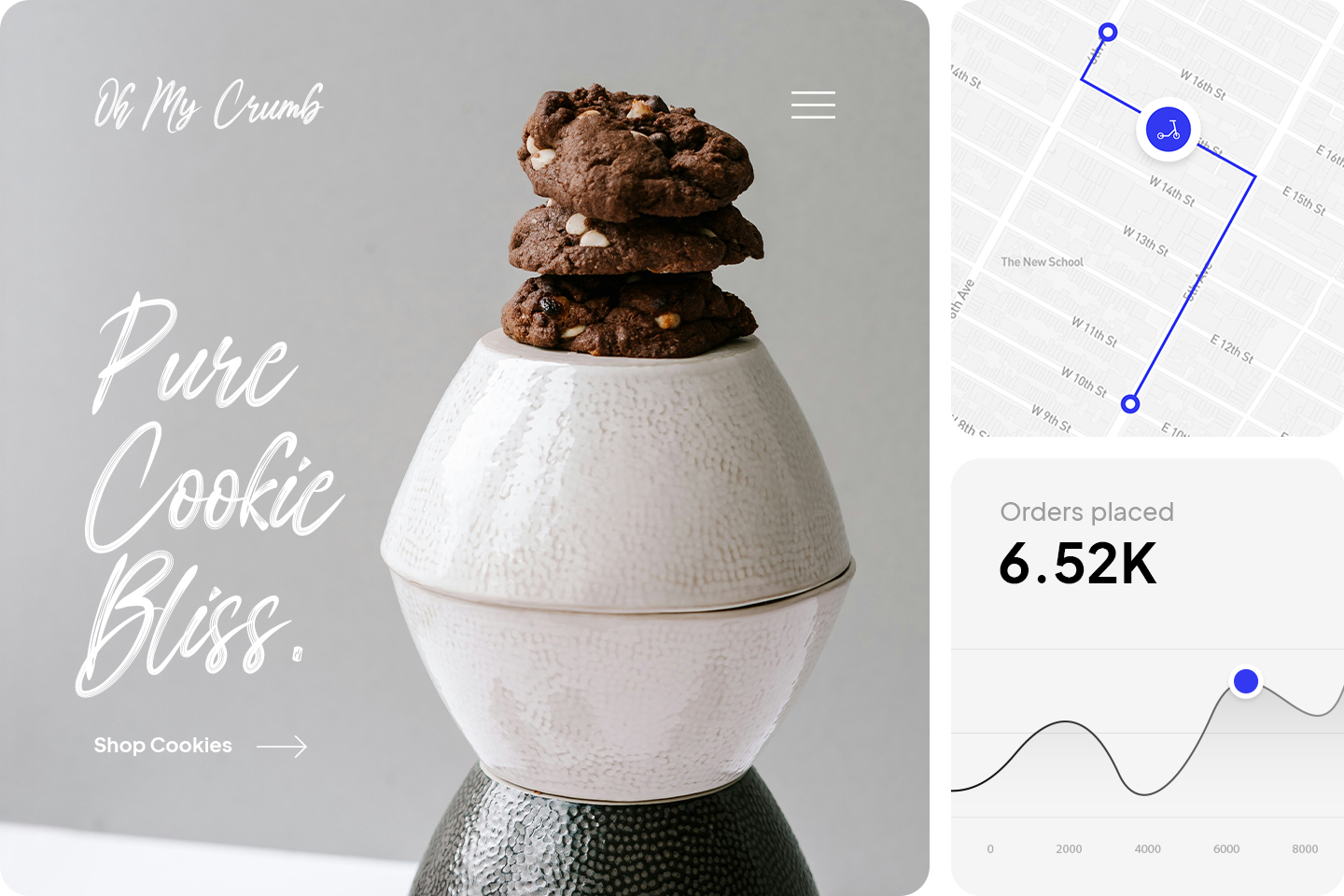 Image showcasing restaurant website tools and integrations.