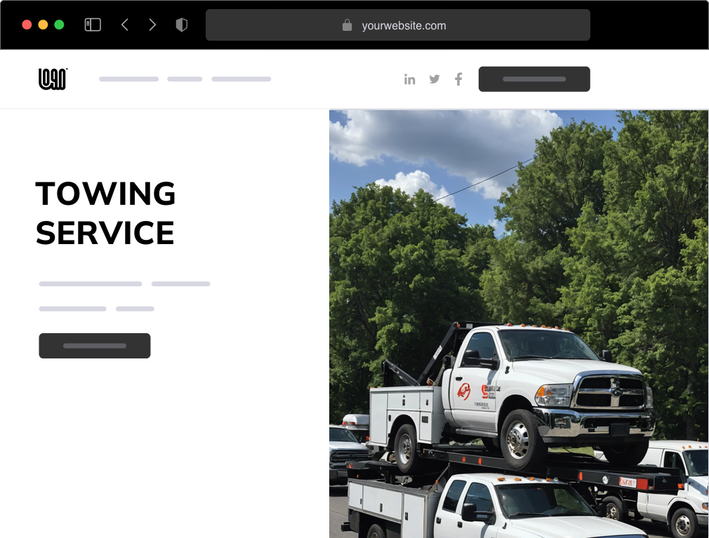 a towing service website example