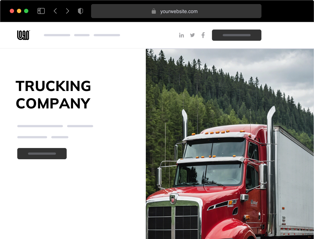 a trucking company website example