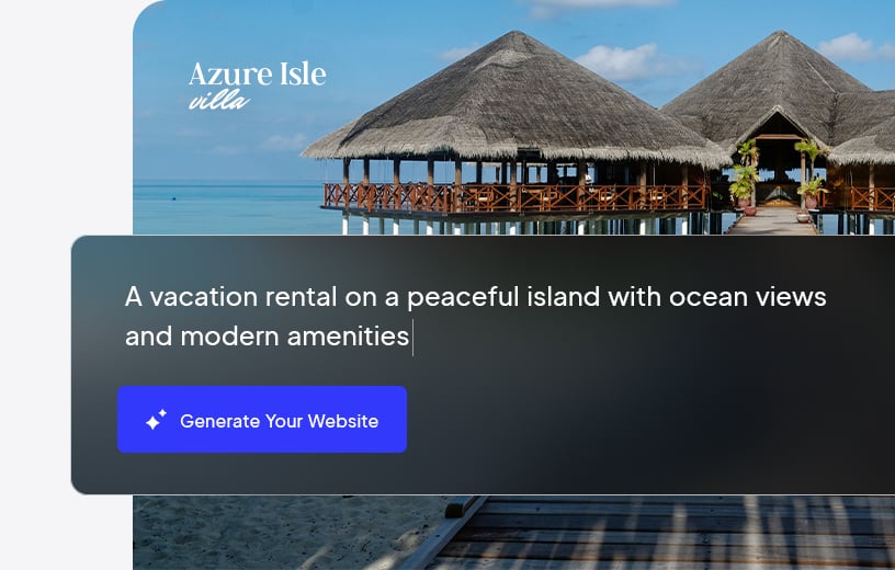 Image of describing the vacation rental business to generate a website.