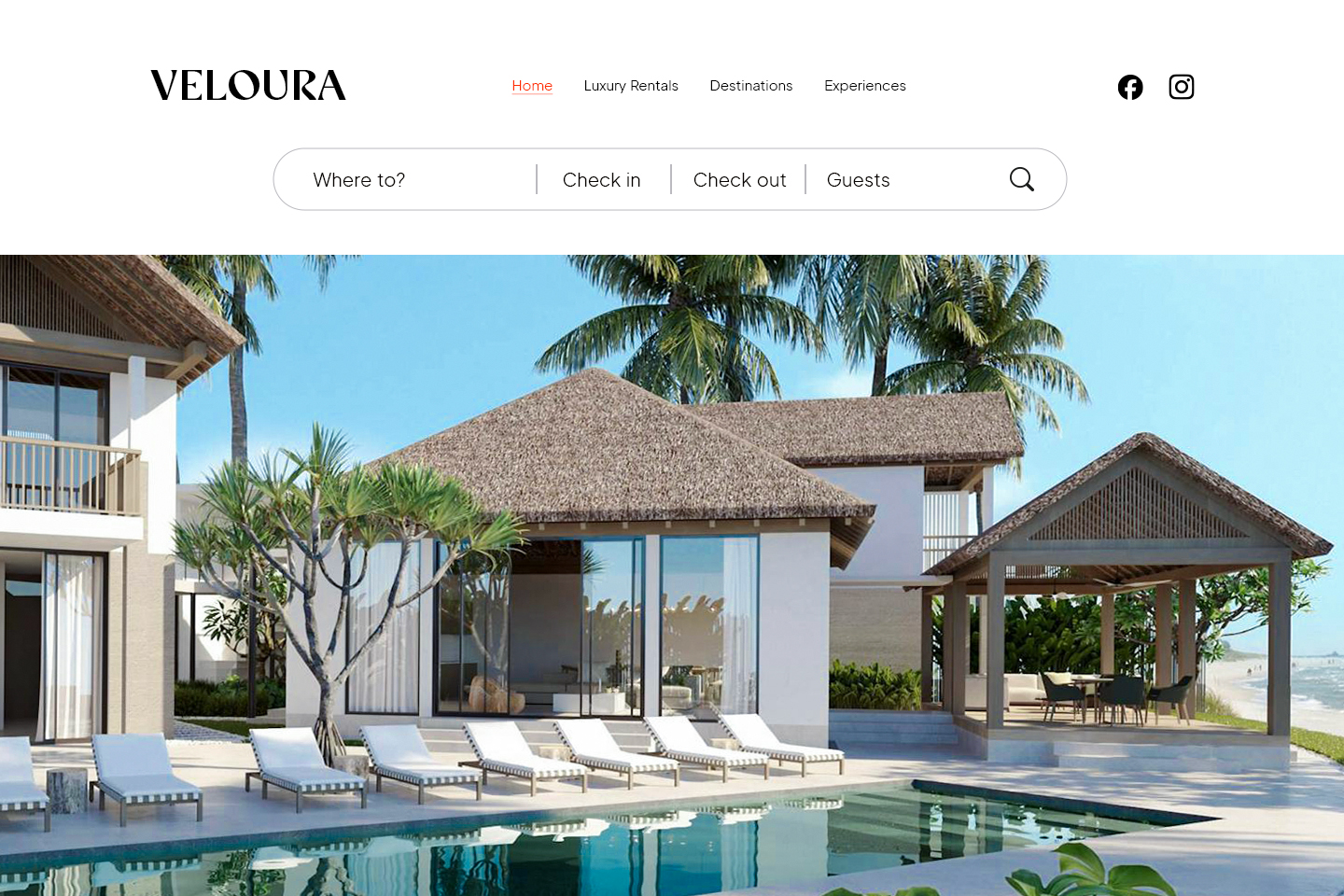 Vacation rental website example.