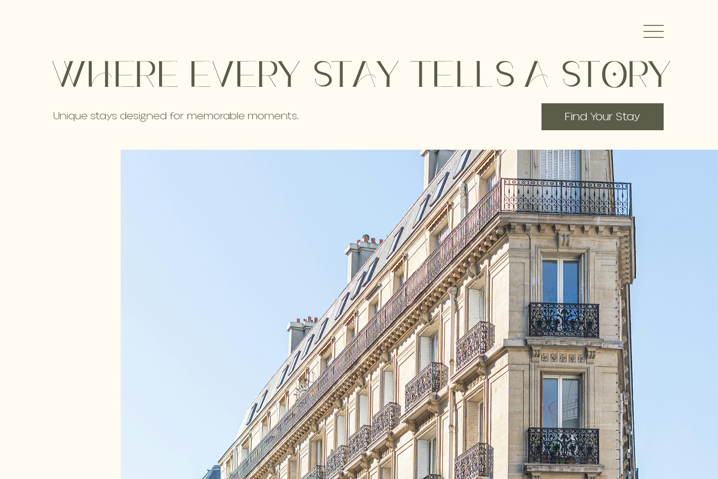 Vacation rental website example.
