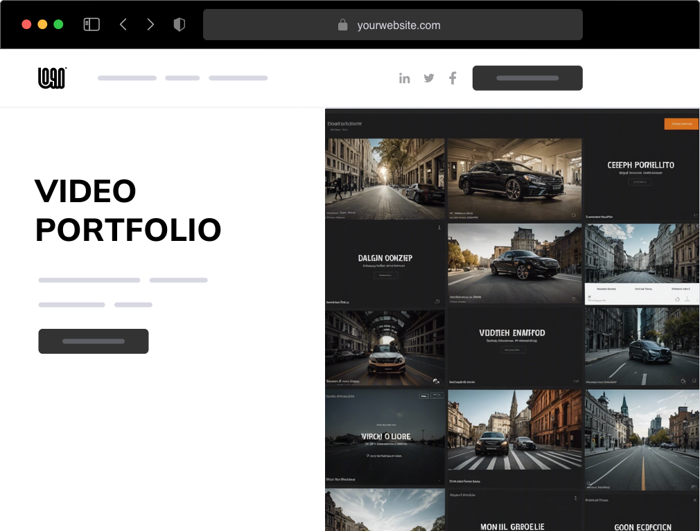 a video portfolio website example