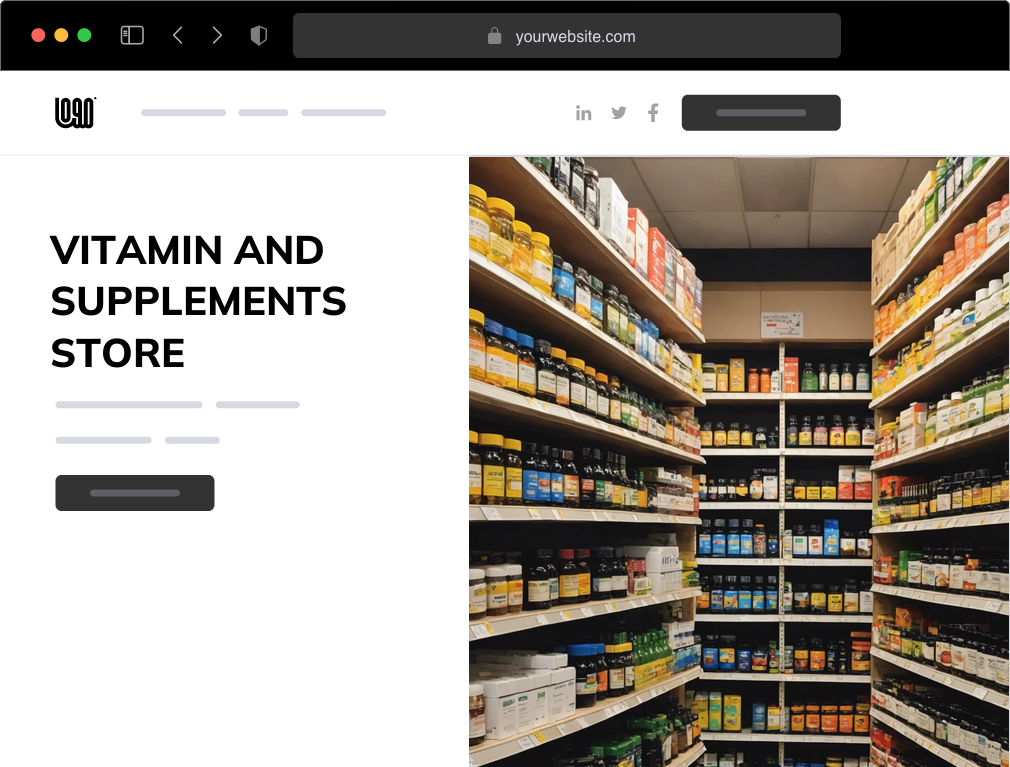a vitamin and supplements store website example
