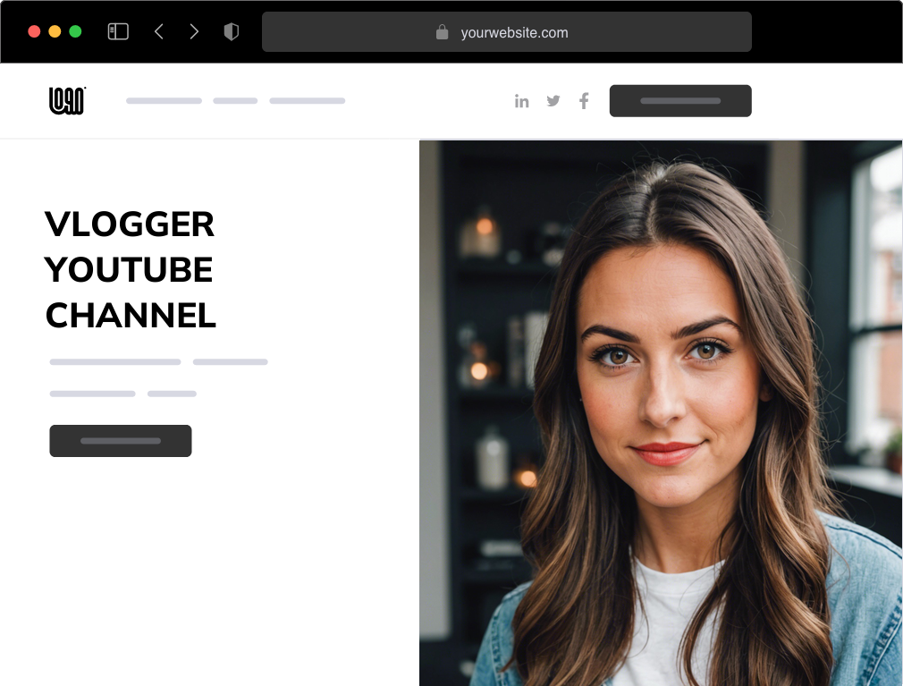 a vlogger youtube channel website example