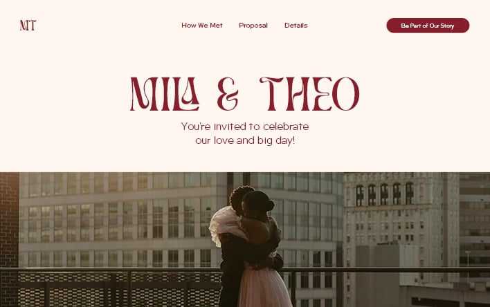 Classic Vows website template