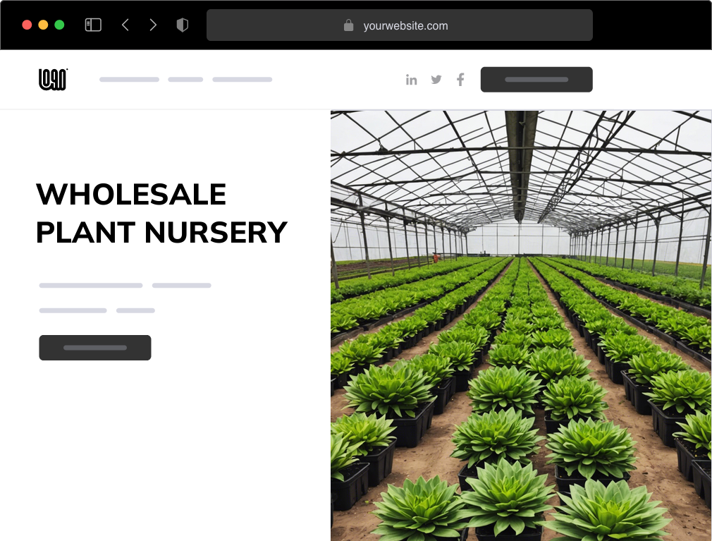 a wholesale plant nursery website example