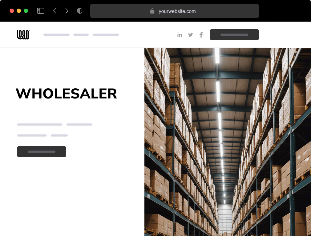 a wholesaler website example
