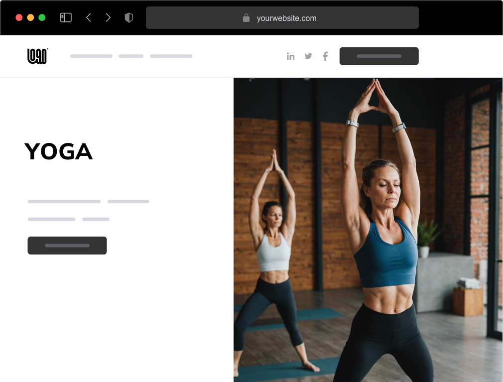 a yoga website example