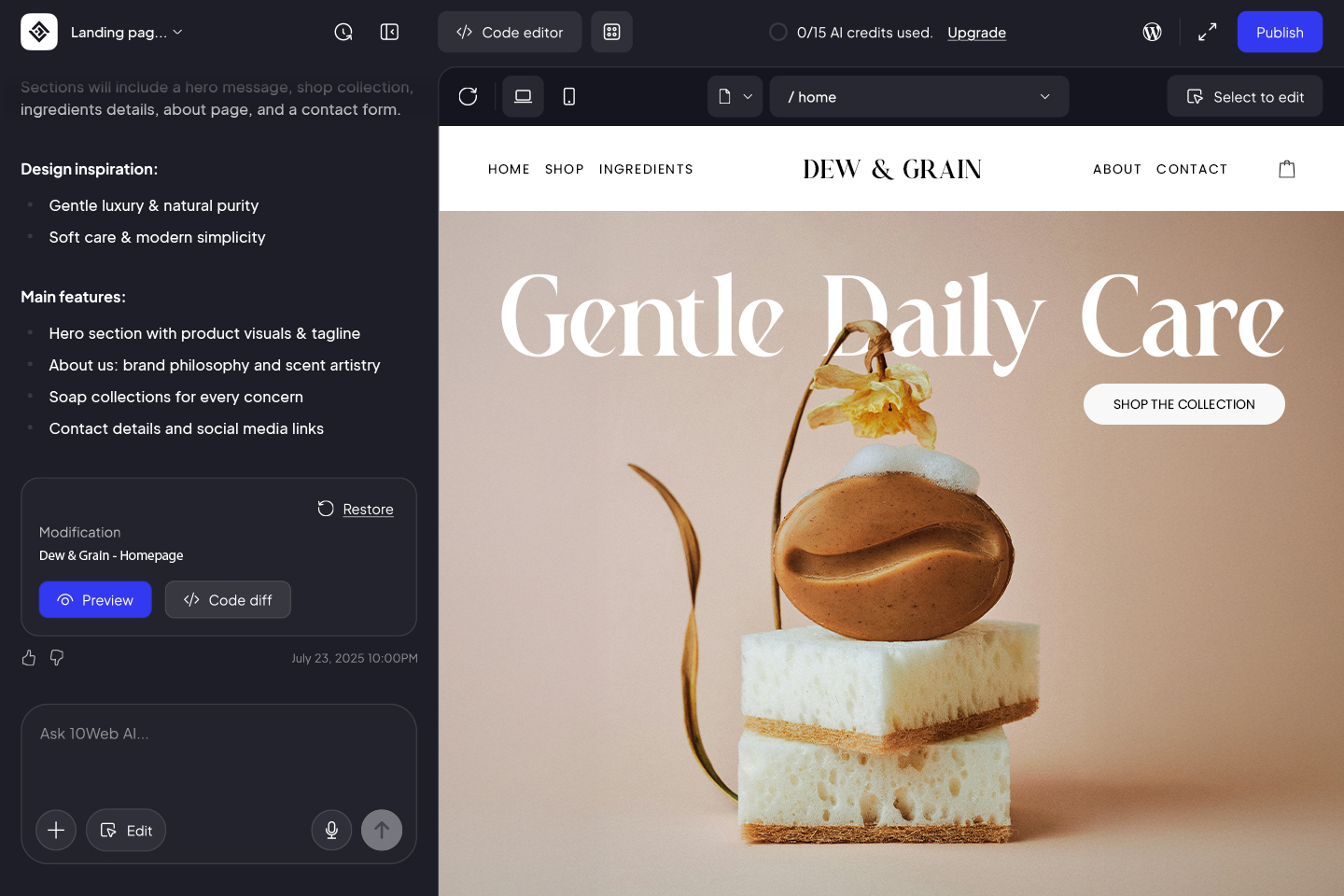 Create a unique store with AI