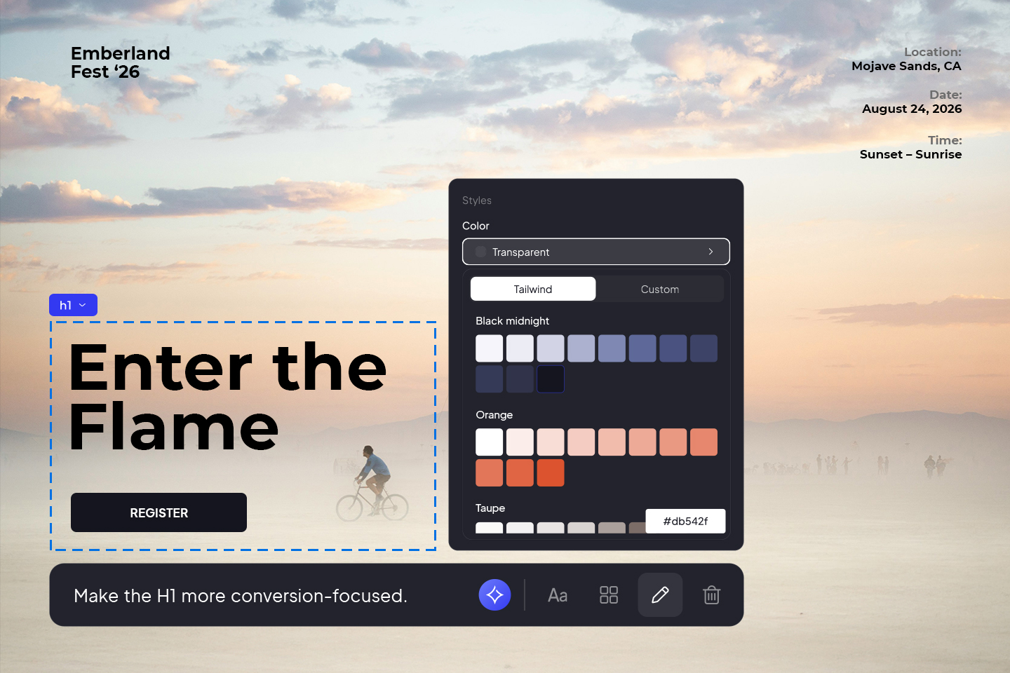 Instantly personalize your event website with AI